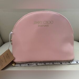 NWT Jimmy Choo Parfums Pink & Gold Cosmetic Bag